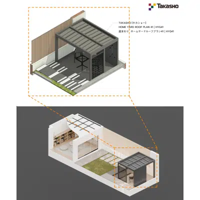 Imagem para Living Room TAKASHO Home yard roof plan 41}