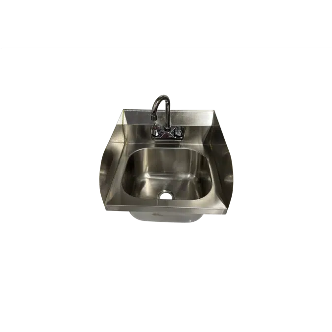 Stainless steel hand wash basin with splashback
