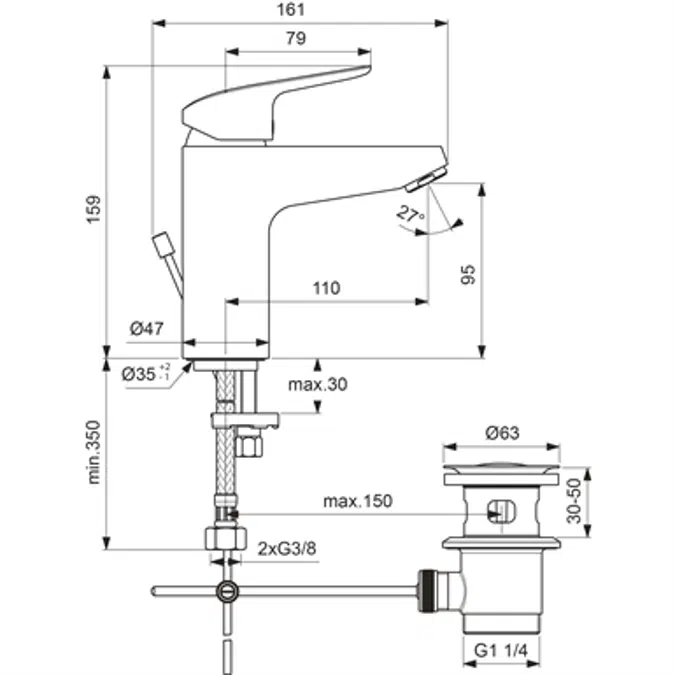 Mitigeur Lavabo Grande OkyrIS - D0582AA / Porcher