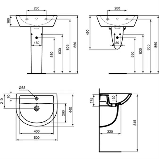 ULYSSE - Sink 50 X 44 cm