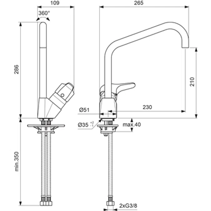 ULYSSE - Single lever sink mixer