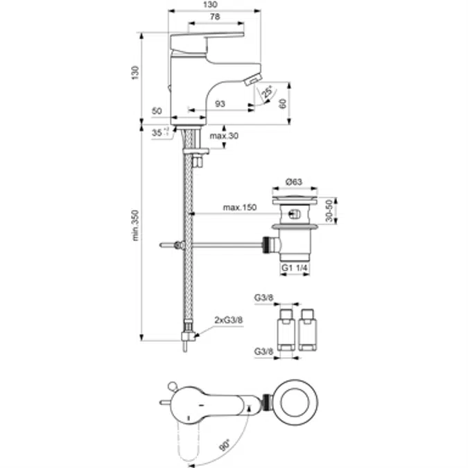 OLYOS - Single hole sink mixer