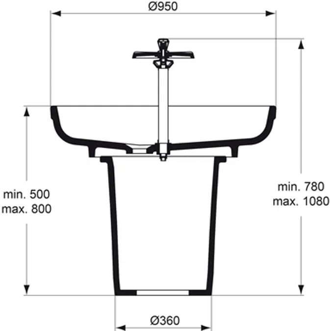 Circulaire Lavabo 95X95 Blanc