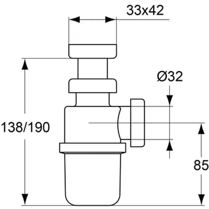 Objetos BIM - ¡Descarga gratis! REMOVABLE SIPHON H OUTLET | BIMobject