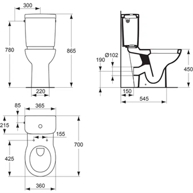 MATURA 2 - "Ready to install" WC pack without flap