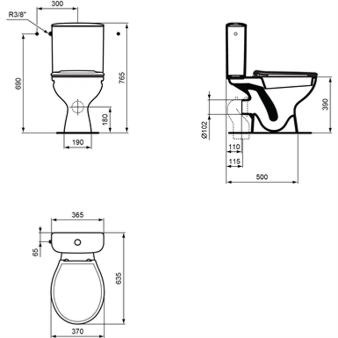 NOE - "Ready-to-install" WC pack with flap