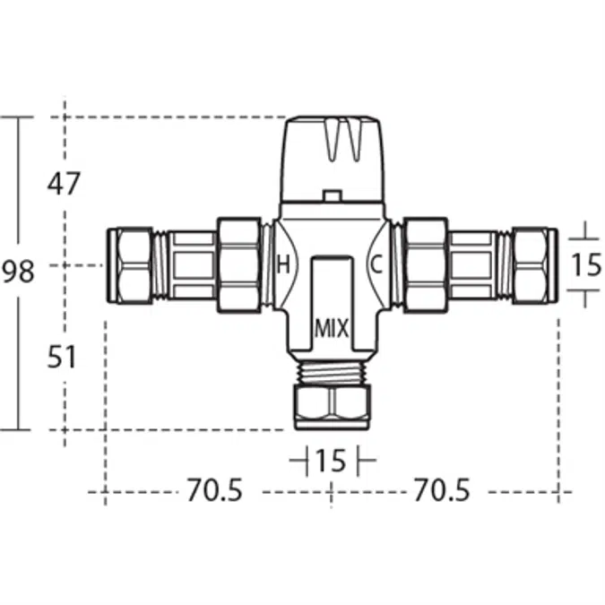 OKYRIS 2 CLINIC - Thermostatic premixer 2-7 faucets