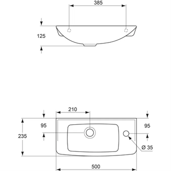 ULYSSE - Lave-mains 50 x 23,5 cm