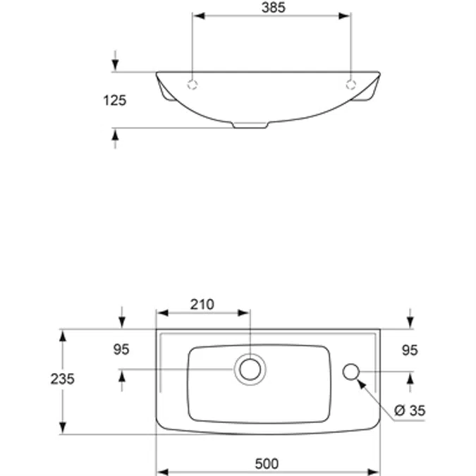 ULYSSE - Lave-mains 50 x 23,5 cm