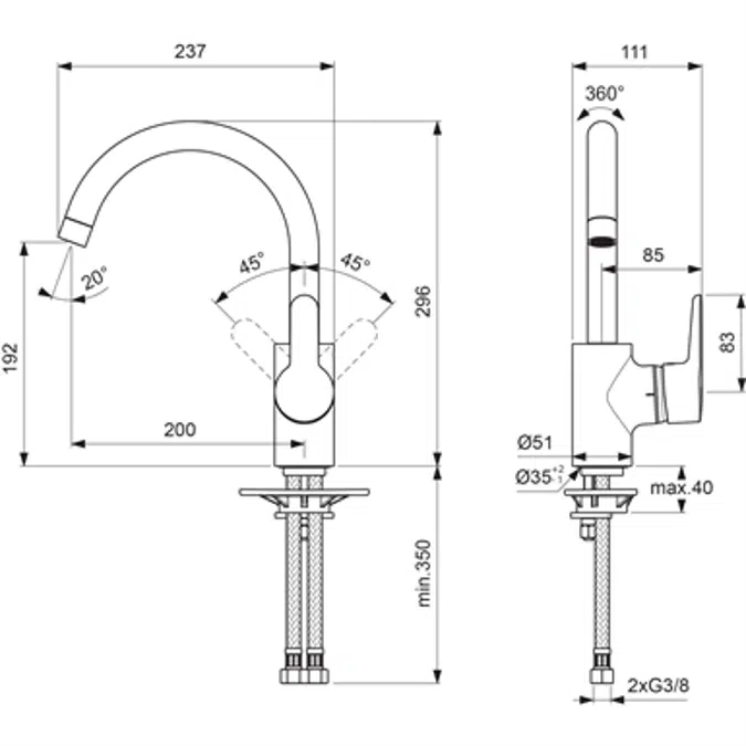 SANIS - Single hole washbasin taps