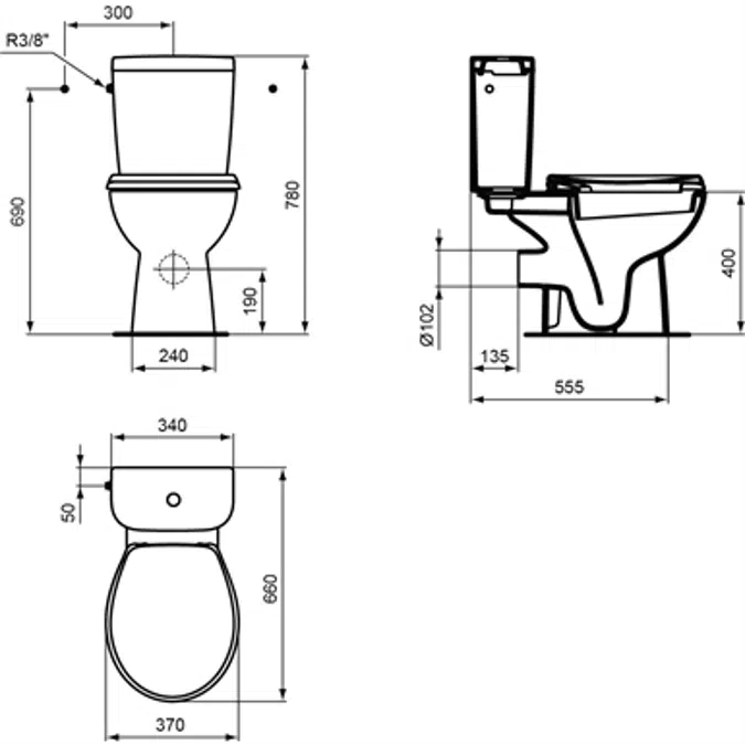 HERCULE - "Ready-to-install" WC pack with drop brake seat
