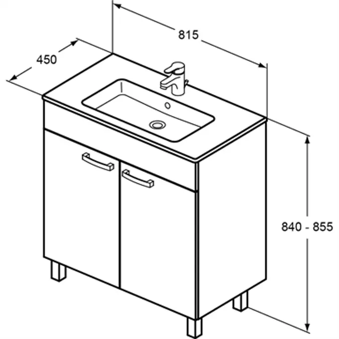 Ulysse Ens Meuble 80Cm 2 Port Blc Brill