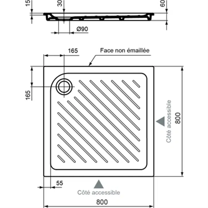 Ulysse+ Rec A Encast 80X80Cm Blc
