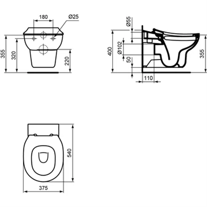 CONTOUR 21 Wallhung bowl for children