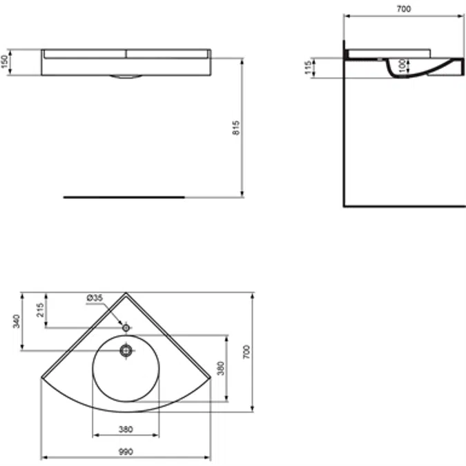 MATURA - Angle Sink
