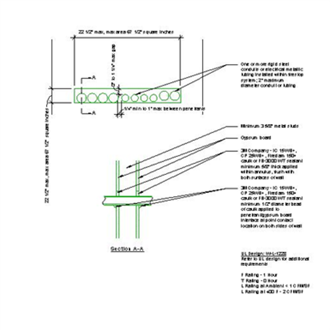 BIM objects - Free download! 3M Fire Sealant System WL1228 Mult Metal ...