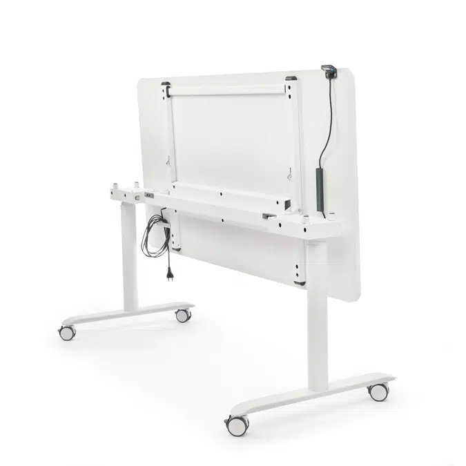 Mesa compacta de altura ajustable con función opcional Whiteboard se:lab tableboard