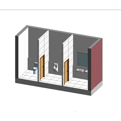 изображение для Bathroom demo 3 cabines Revit & ArchiCAD