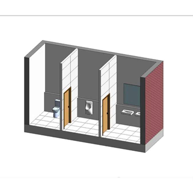 Bathroom demo 3 cabines Revit & ArchiCAD