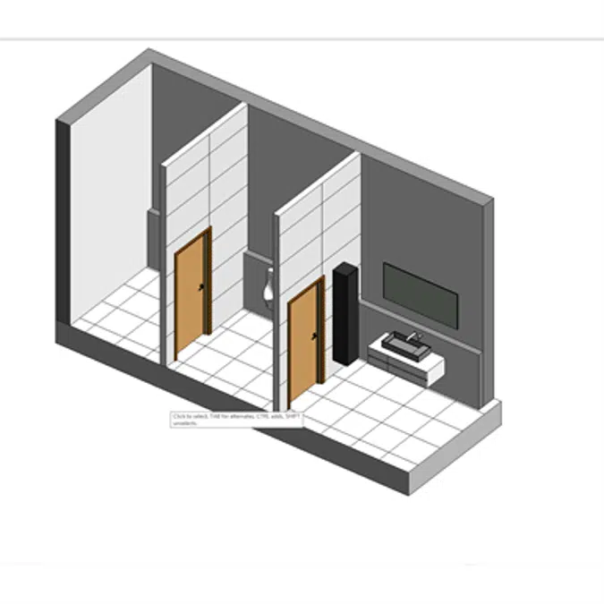 Bathroom demo 3 cabines Revit & ArchiCAD