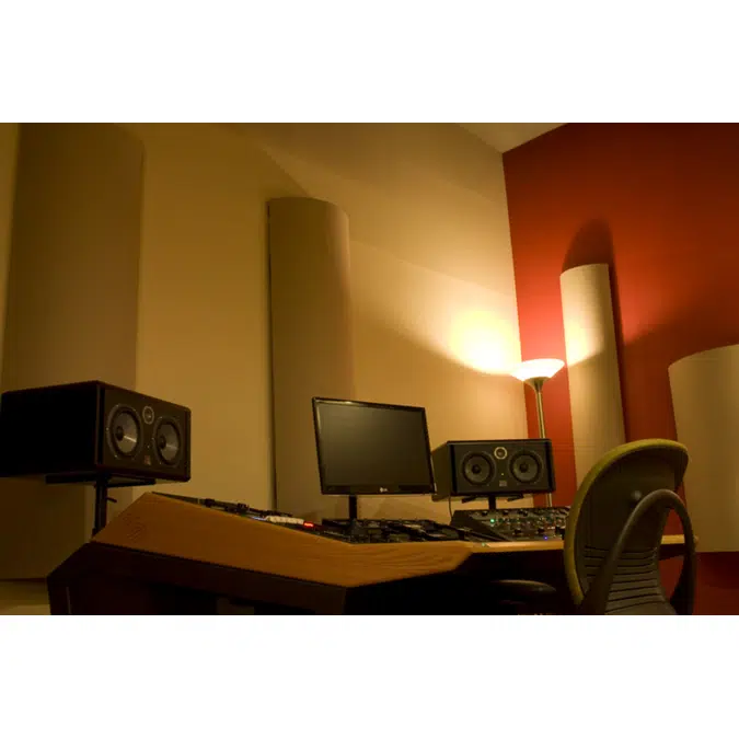 CURVE diffusors™ - Phase-Coherent diffusion, built in bass trap, mid-high internal absorber