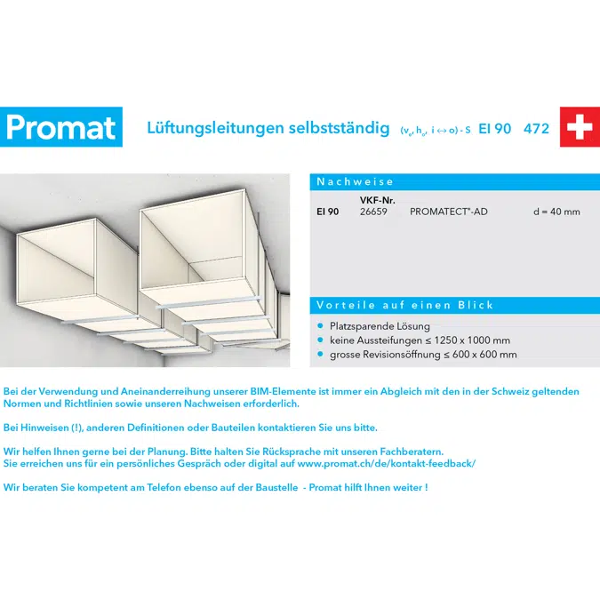 PROAMTECT-AD - conduit de ventilation - Promat Suisse