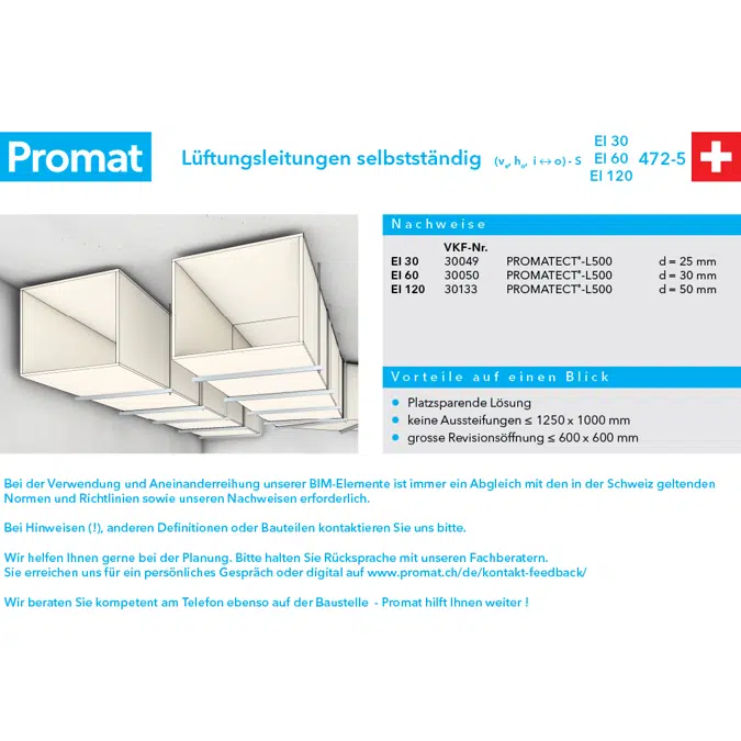 PROMATECT-L500 - conduit de ventilation - Promat Suisse