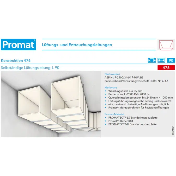 PROMATECT-LS selbständige Lüftungsleitung 476 PROMAT DE