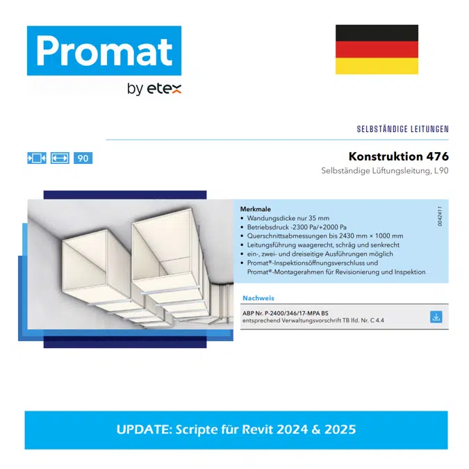PROMATECT-LS selbständige Lüftungsleitung 476 PROMAT DE