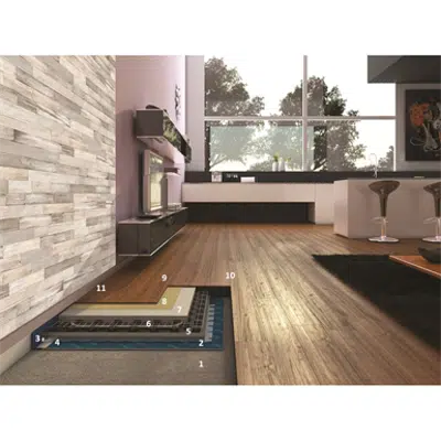 System for installing wooden flooring on a heated screed图像