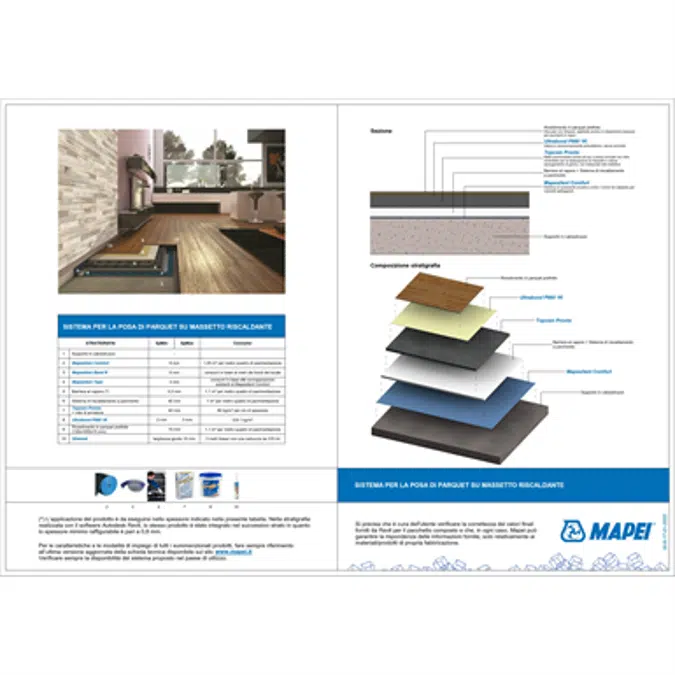 System for installing wooden flooring on a heated screed