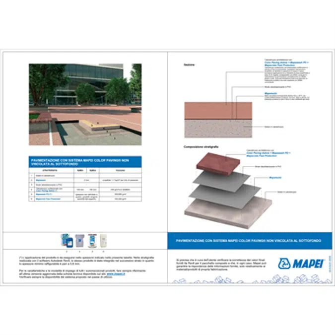 Mapei color paving system flooring not bonded to the substrate