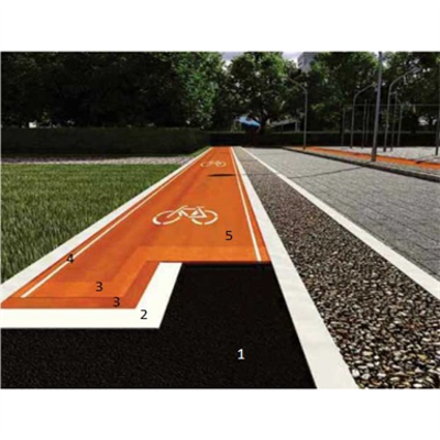 Immagine per PISTE CICLO-PEDONALI O AREE AD ARREDO URBANO A BASE DI RESINE SINTETICHE