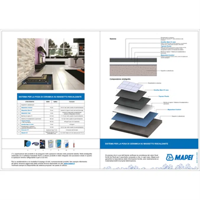 System for installing ceramic tiling on a heated screed