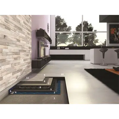 System for installing natural stone flooring on a heated screed图像