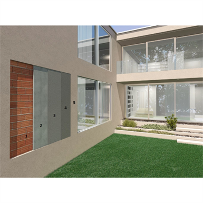 Breathable render for newly built masonry for healthy and comfortable surroundings (external with lime and cement-based products)