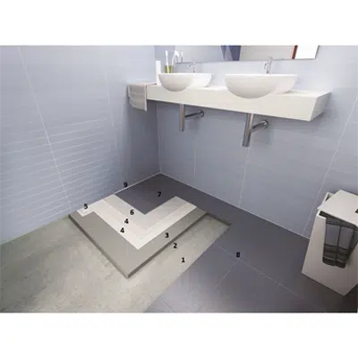 Image for System for installing ceramic in bathrooms and damp areas in general
