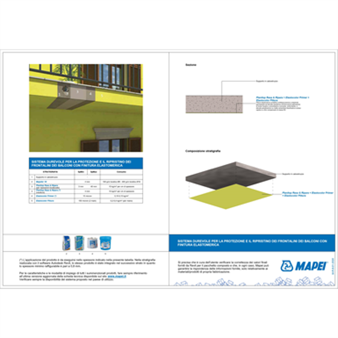 Durable elastomeric protection and repair system for the front edges of balconies