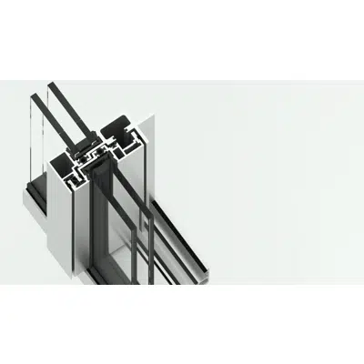 изображение для OS Double 2R 4 leaves sliding window with central openning with OS 07 plus OS 67 and concealed sill with drainage SO 11