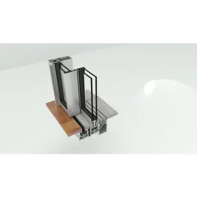 Imagem para OS Double 2R - Janela com 1 Folha de Correr e 1 Folha Fixa com Soleira Oculta OS08 e Caleira}