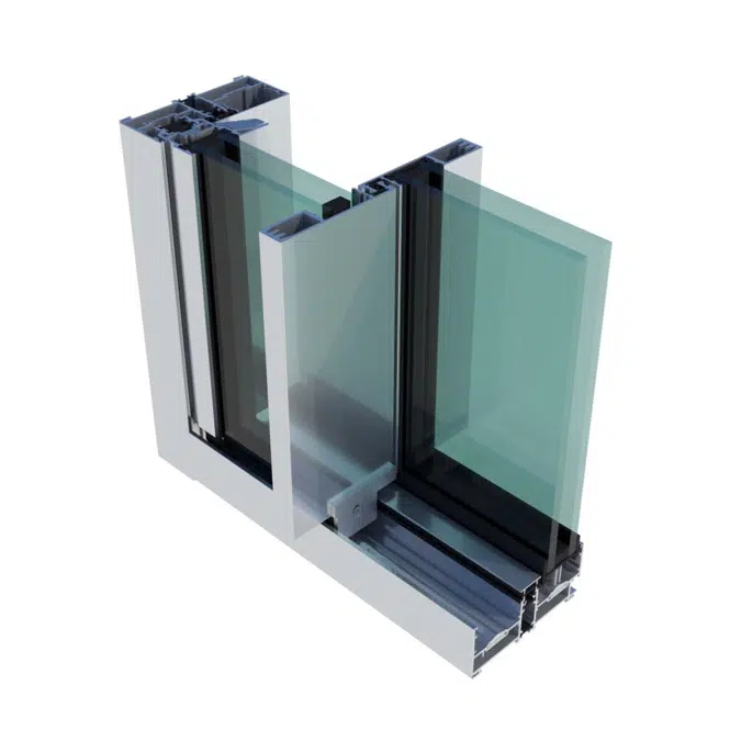 OS D+ 1 RAIL 4 SASH SLIDING WINDOW WITH CONCEALED SILL SO24 AND DRAINAGE SO82