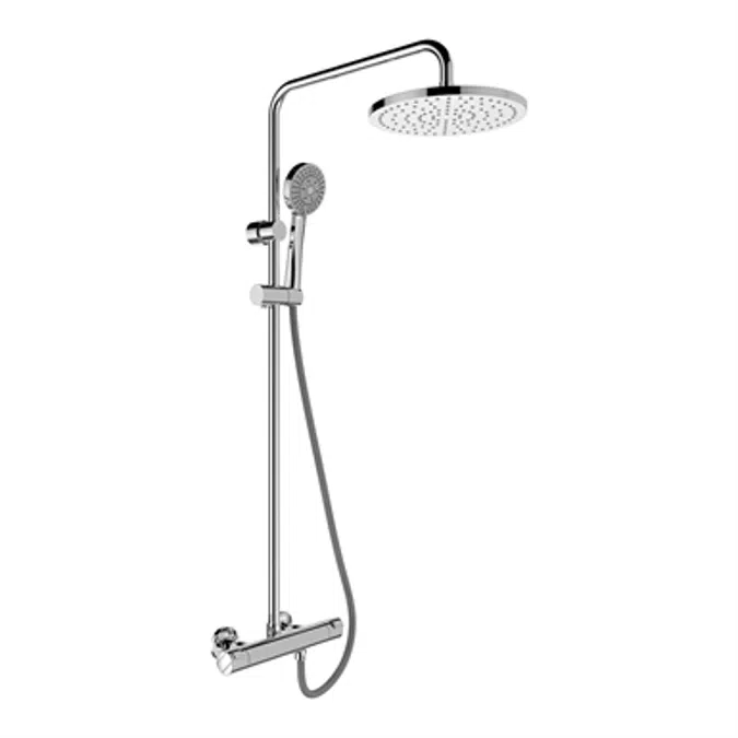 SK Citypro S, Showerstation, Mounting dist. 120 mm, Ø 250 mm, rainshower, handshower, flexible hose and diverter