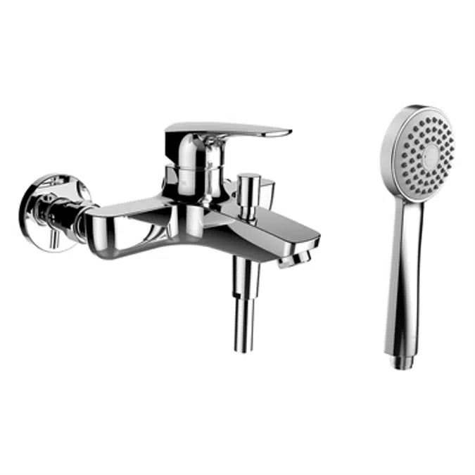 SK Laurin, Bath faucet, Projection 191, mounting dist. 153 mm, w. fittings, w. accessories