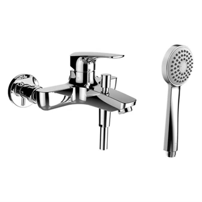 SK Laurin, Miscelatore per bagno, Sporgenza 191 mm, dist. 153 mm, c. raccordi, c. accessori