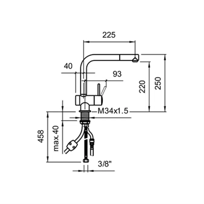 SK Triathlon, Kitchen faucet, with pull-out spout