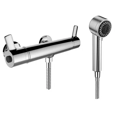 kuva kohteelle SK Thermofit, Shower faucet, Comfort, mounting dist. 153 mm, w. fittings, w. accessories