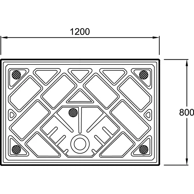 KYREO - Ceramic shower tray 120 x 80 x 4 cm