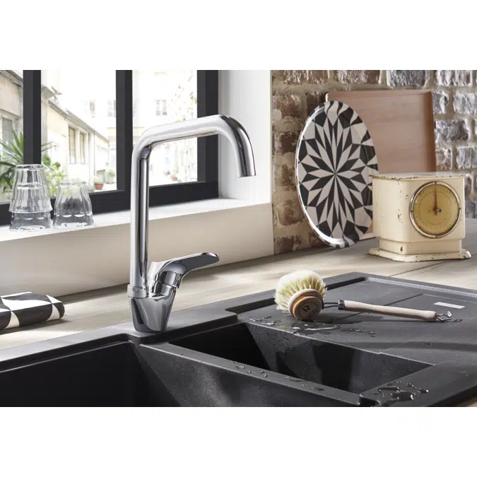 BRIVE - Single-lever sink mixer, tube spout  - C3 cartridge  - fast installation system