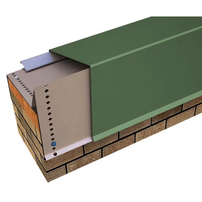 FiberTite® Coping Over 6" to 12" Heights Masonry Attached Tapered Version