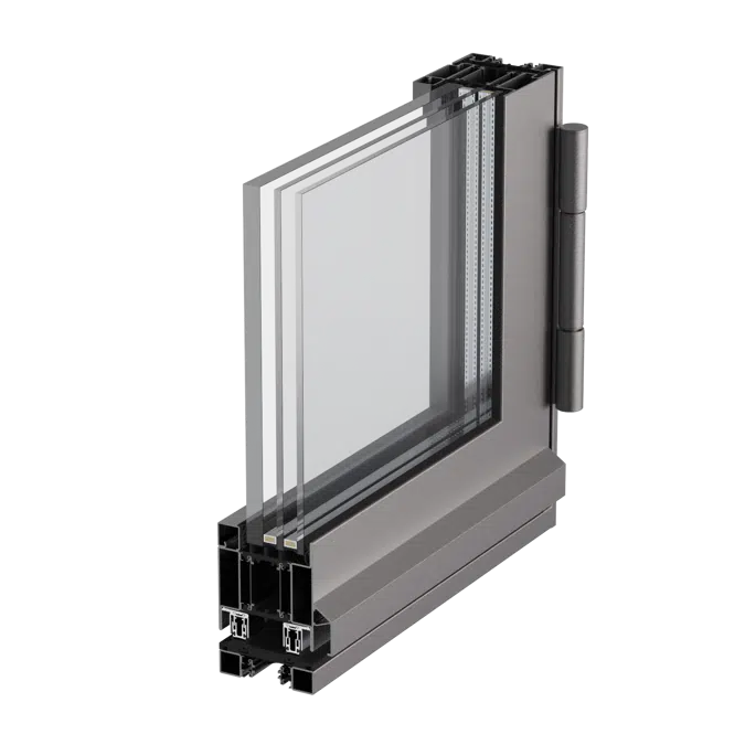 Forster omnia double leaf door in fixed glazing insulated